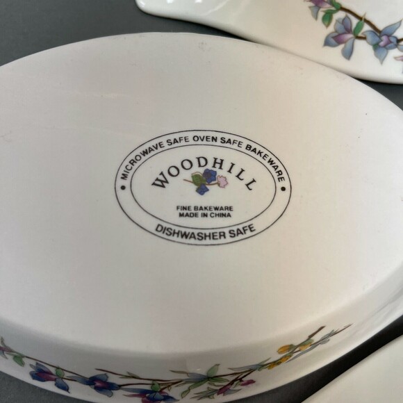 Woodhill Citation Au Gratin Augratin Bakeware Floral 8 1/2" Lot of 4 - Picture 6 of 6